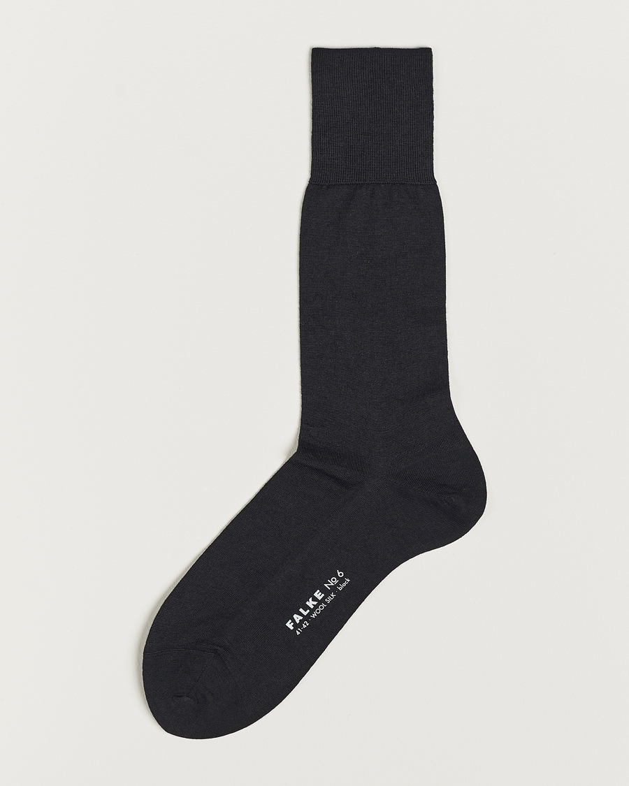 Miehet |  | Falke | No. 6 Finest Merino & Silk Socks Black