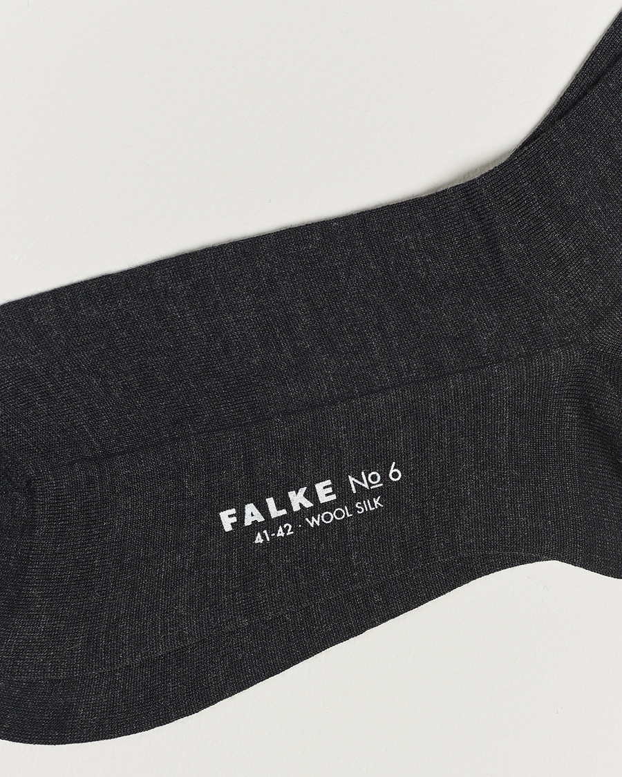 Mies |  | Falke | No. 6 Finest Merino & Silk Socks Anthracite Melange