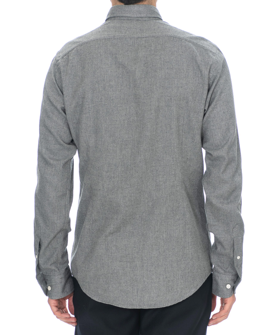 Mies | Kauluspaidat | Eton | Slim Fit Flannel Button Under Shirt Light Grey