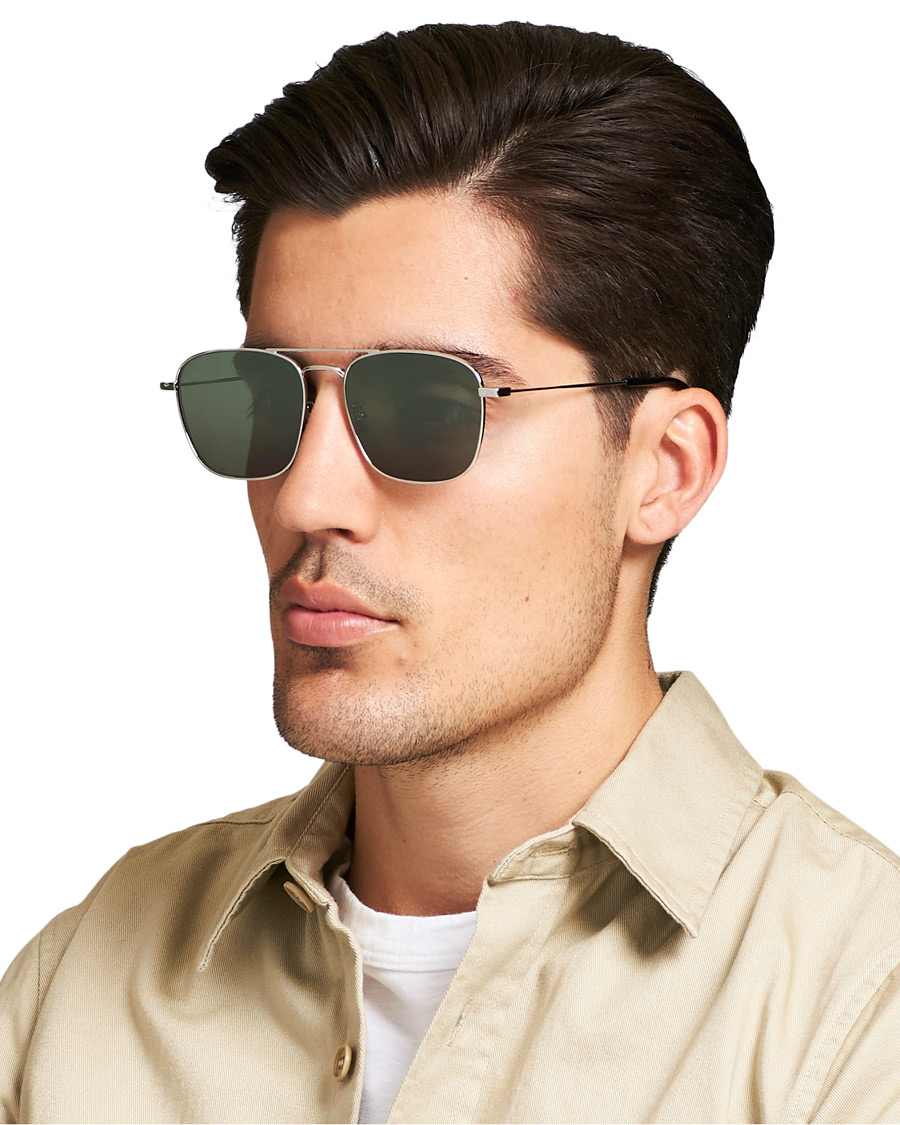 Mies | Pilottiaurinkolasit | Saint Laurent | SL 309 Sunglasses Silver/Green
