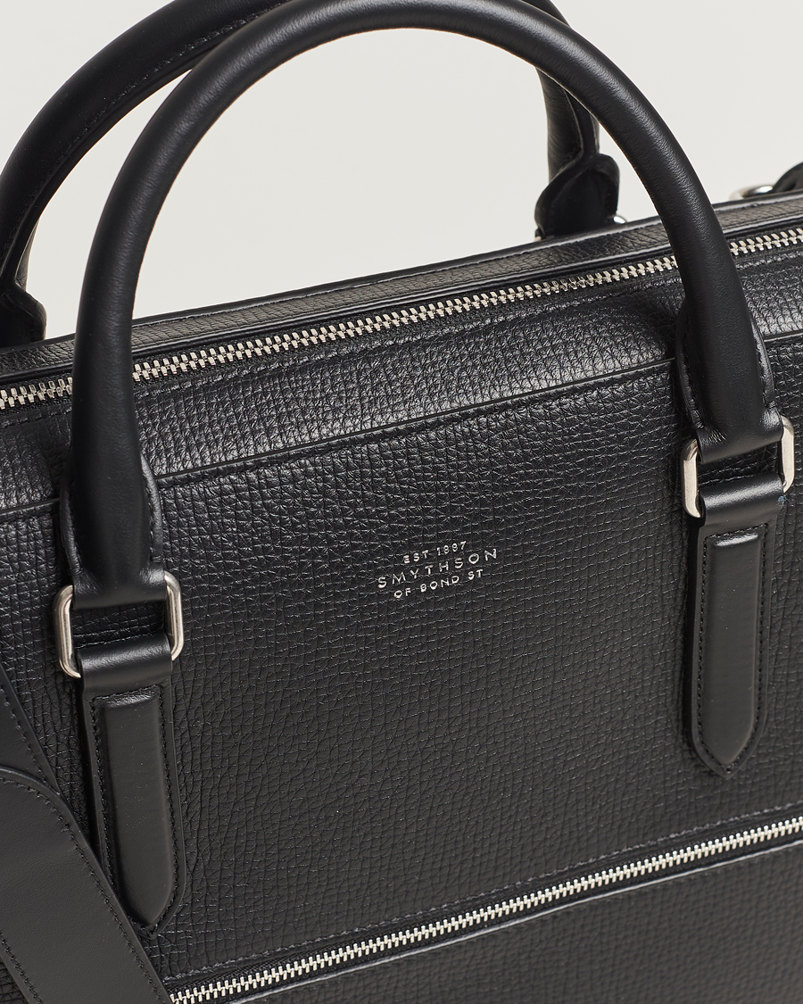 Mies | Laukut | Smythson | Ludlow Slim Briefcase With Zip Front Black
