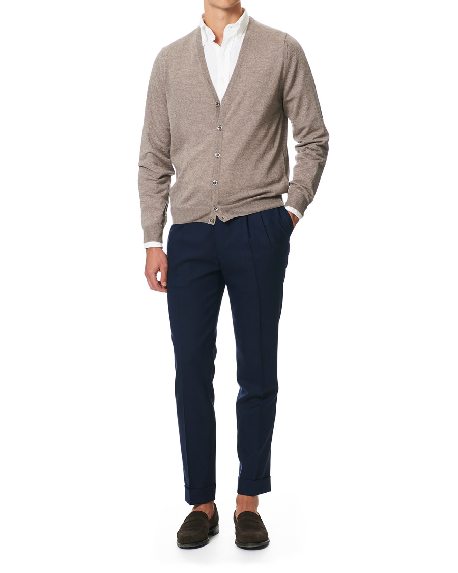 Mies | Puserot | Stenströms | Merino Zegna Knitted Cardigan Beige