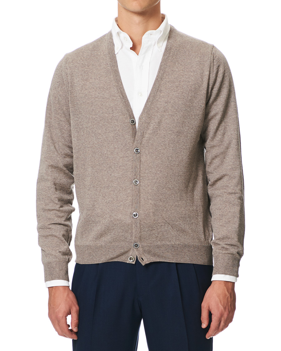Mies | Puserot | Stenströms | Merino Zegna Knitted Cardigan Beige