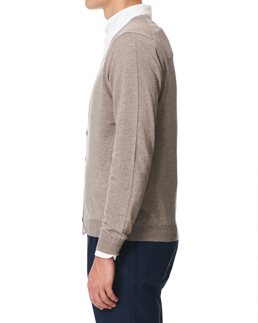 Mies | Puserot | Stenströms | Merino Zegna Knitted Cardigan Beige