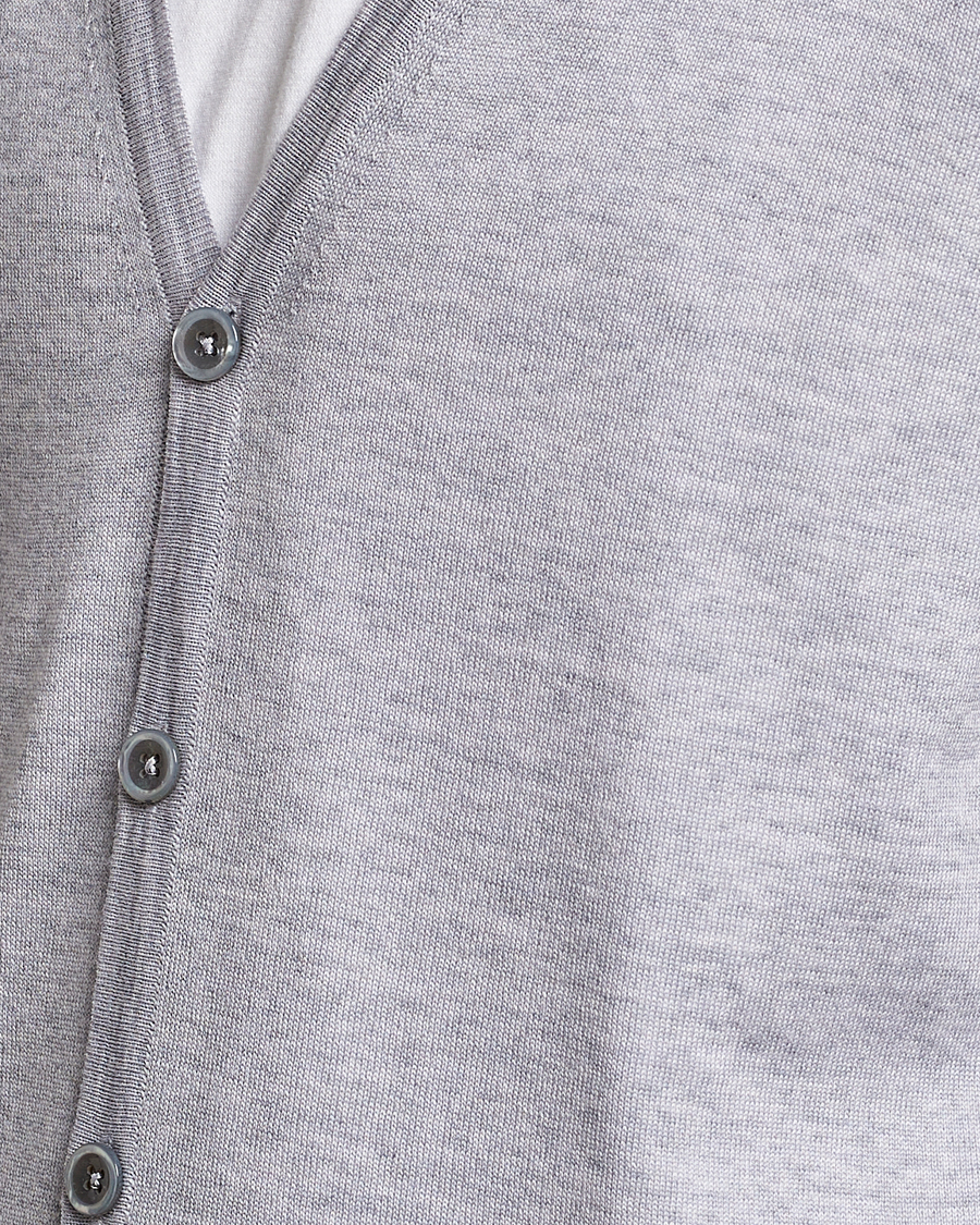 Mies | Puserot | Stenströms | Merino Zegna Knitted Cardigan Light Grey