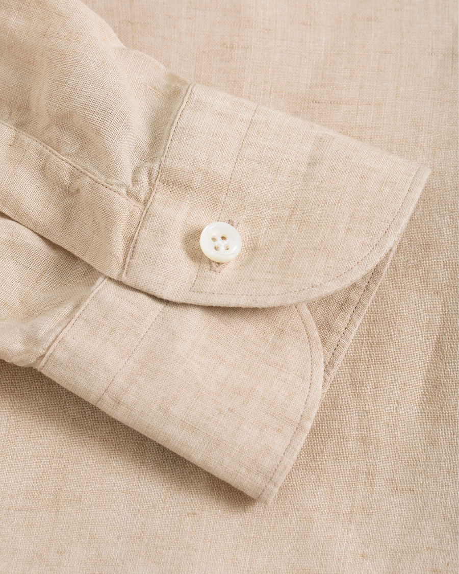 Mies | Kauluspaidat | Mazzarelli | Linen Cut Away Shirt Sand