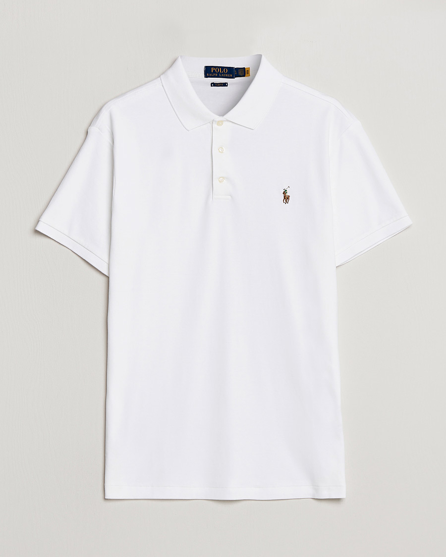 Mies | Pikeet | Polo Ralph Lauren | Slim Fit Pima Cotton Polo White