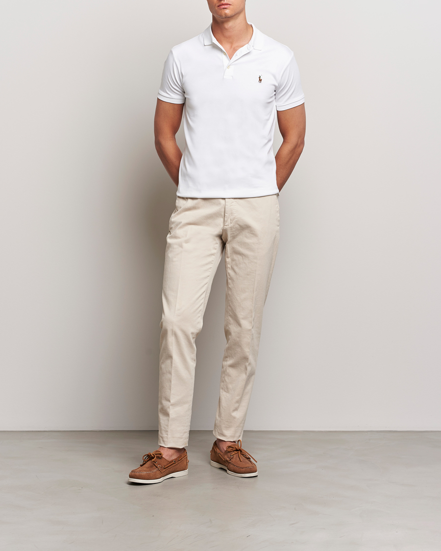 Mies | Pikeet | Polo Ralph Lauren | Slim Fit Pima Cotton Polo White