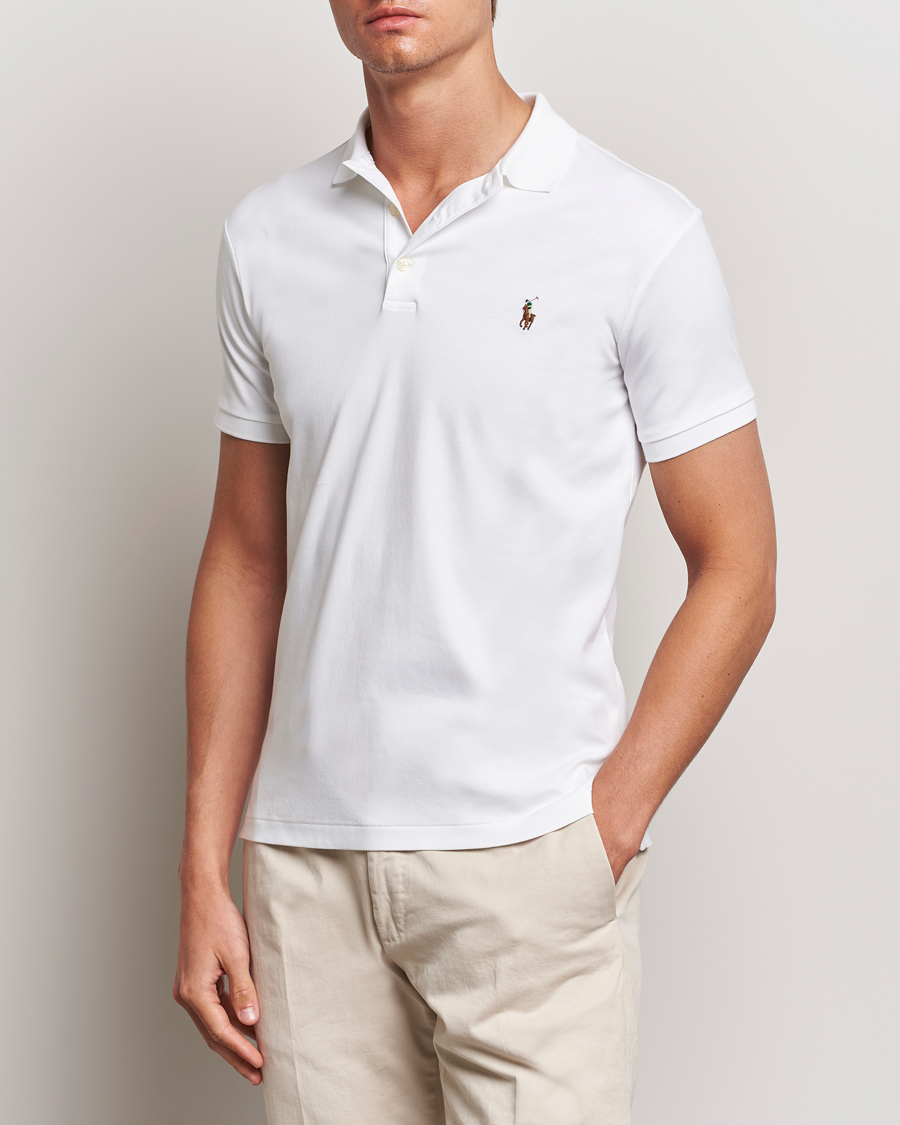 Mies | Pikeet | Polo Ralph Lauren | Slim Fit Pima Cotton Polo White