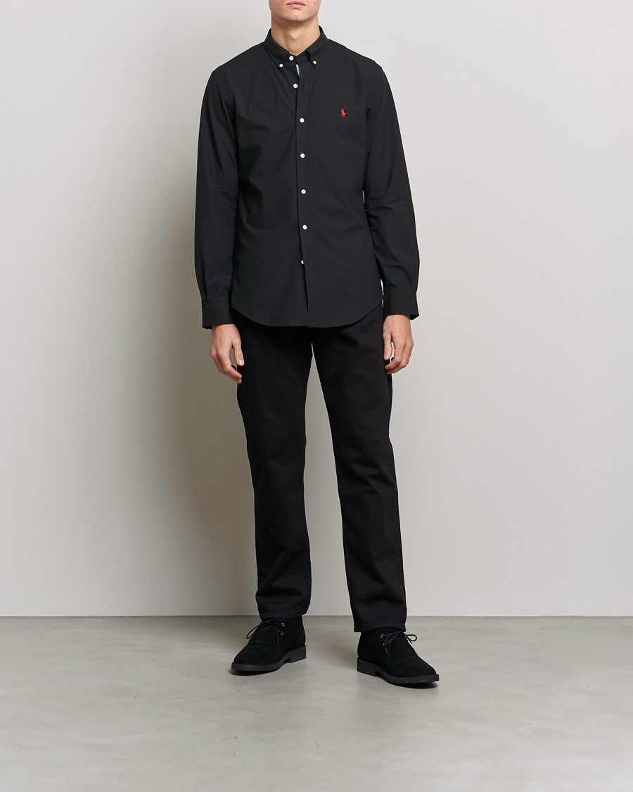 Mies |  | Polo Ralph Lauren | Slim Fit Shirt Poplin Polo Black