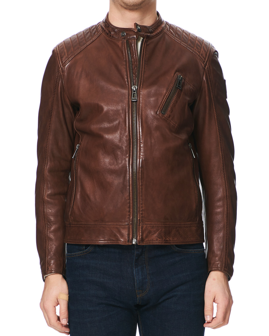 Mies | Takit | Belstaff | V Racer 2.0 Leather Jacket Light Brown