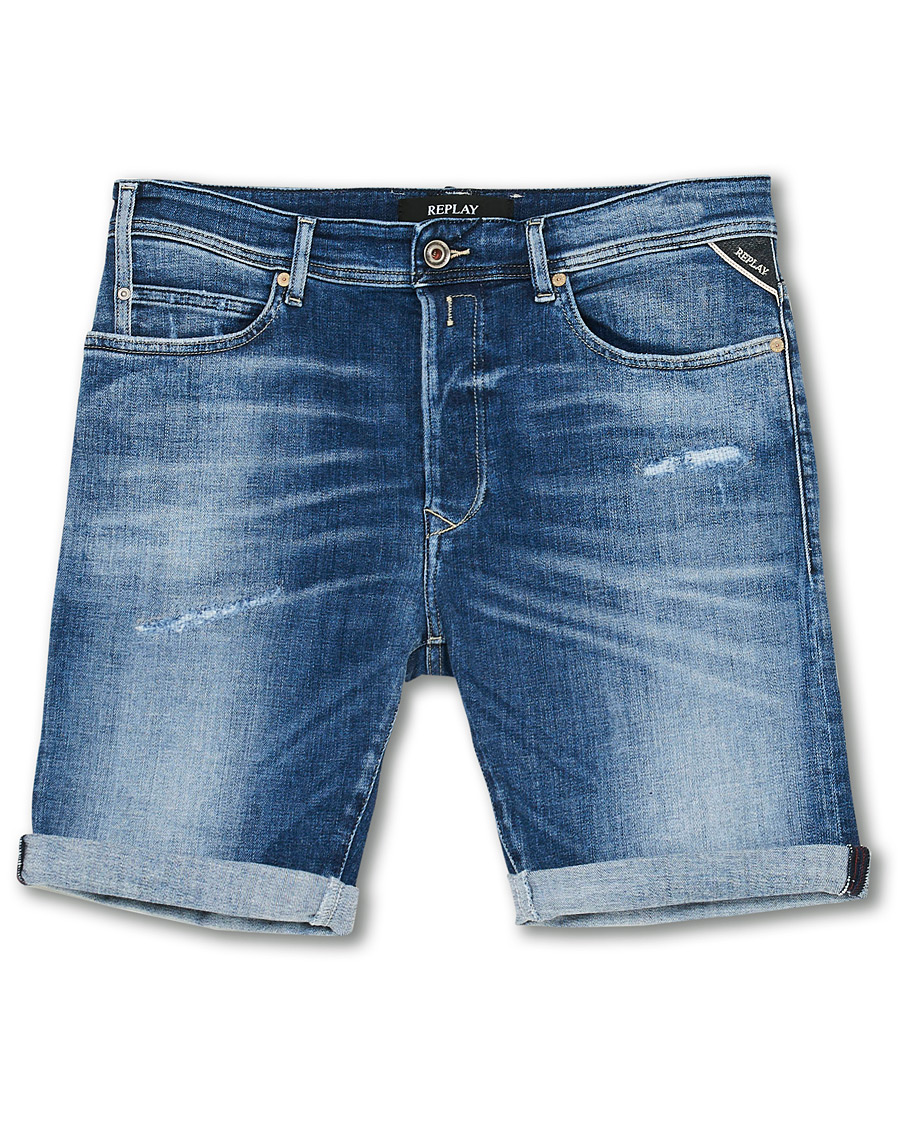 Replay RBJ901 Strech Shredded Jeans Shorts Ten Year Wash osoitteesta CareOf