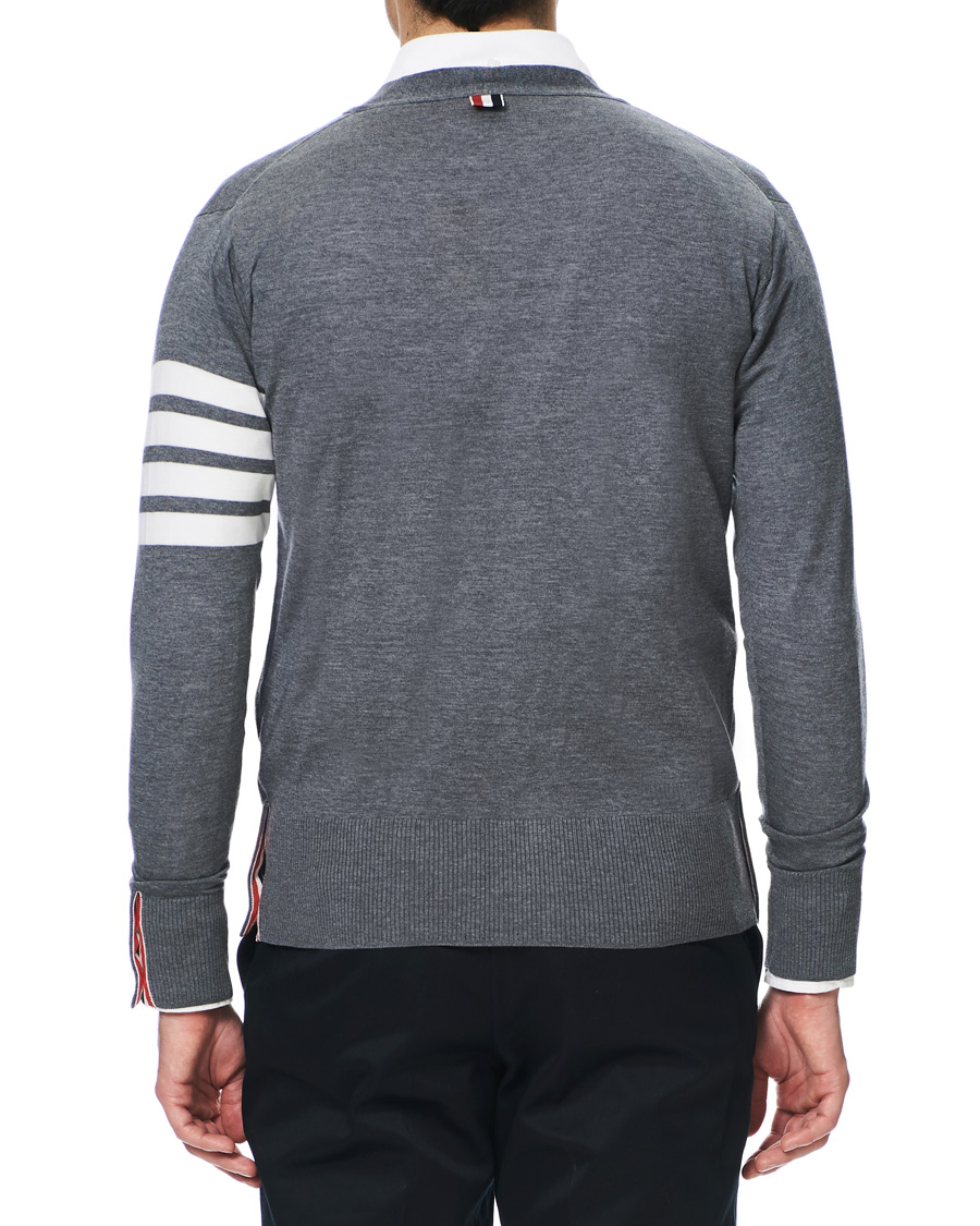 Mies | Puserot | Thom Browne | Merino Wool Cardigan Heather Grey