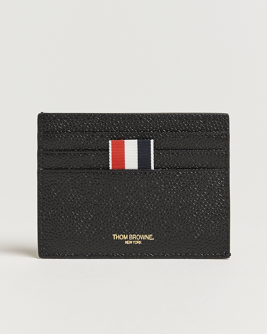Mies | Thom Browne Pebble Grain Single Card Holder Black | Thom Browne | Pebble Grain Single Card Holder Black