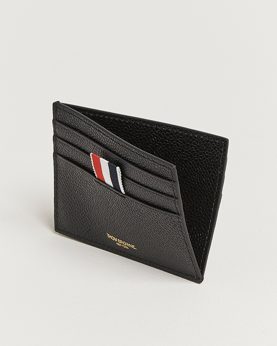 Mies | Thom Browne Pebble Grain Single Card Holder Black | Thom Browne | Pebble Grain Single Card Holder Black