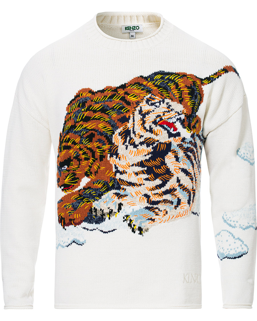 Mies | Puserot | KENZO | Tiger Cloud Crew Neck Jumper Ecru
