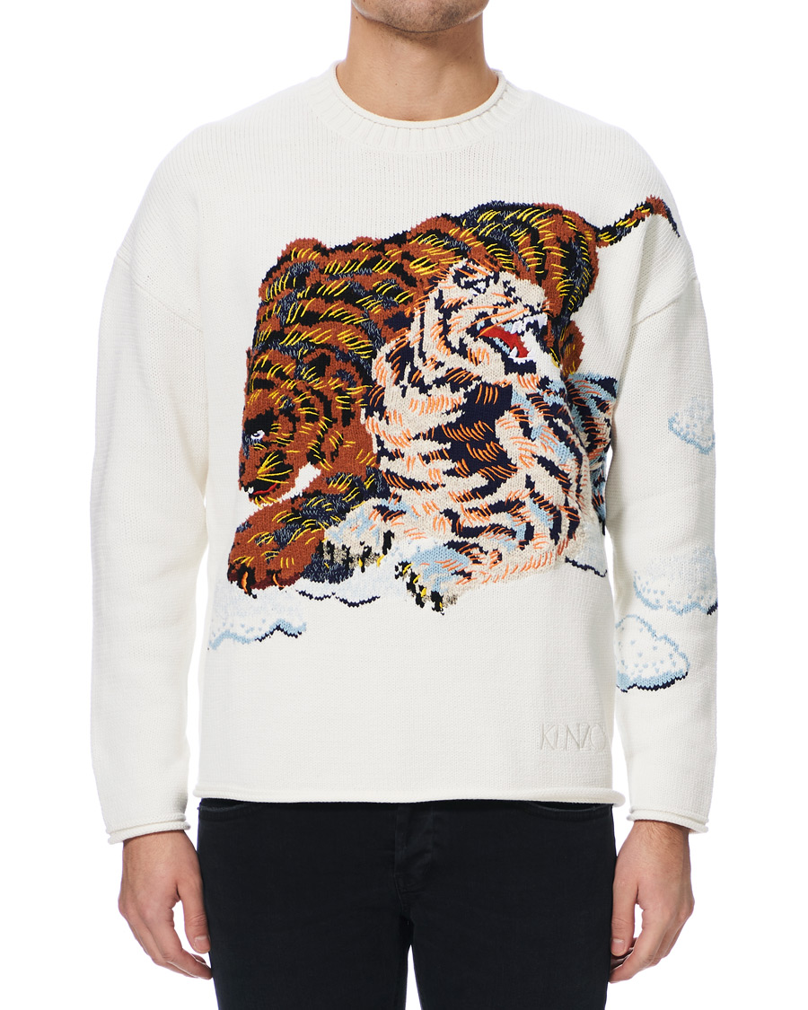 Mies | Puserot | KENZO | Tiger Cloud Crew Neck Jumper Ecru