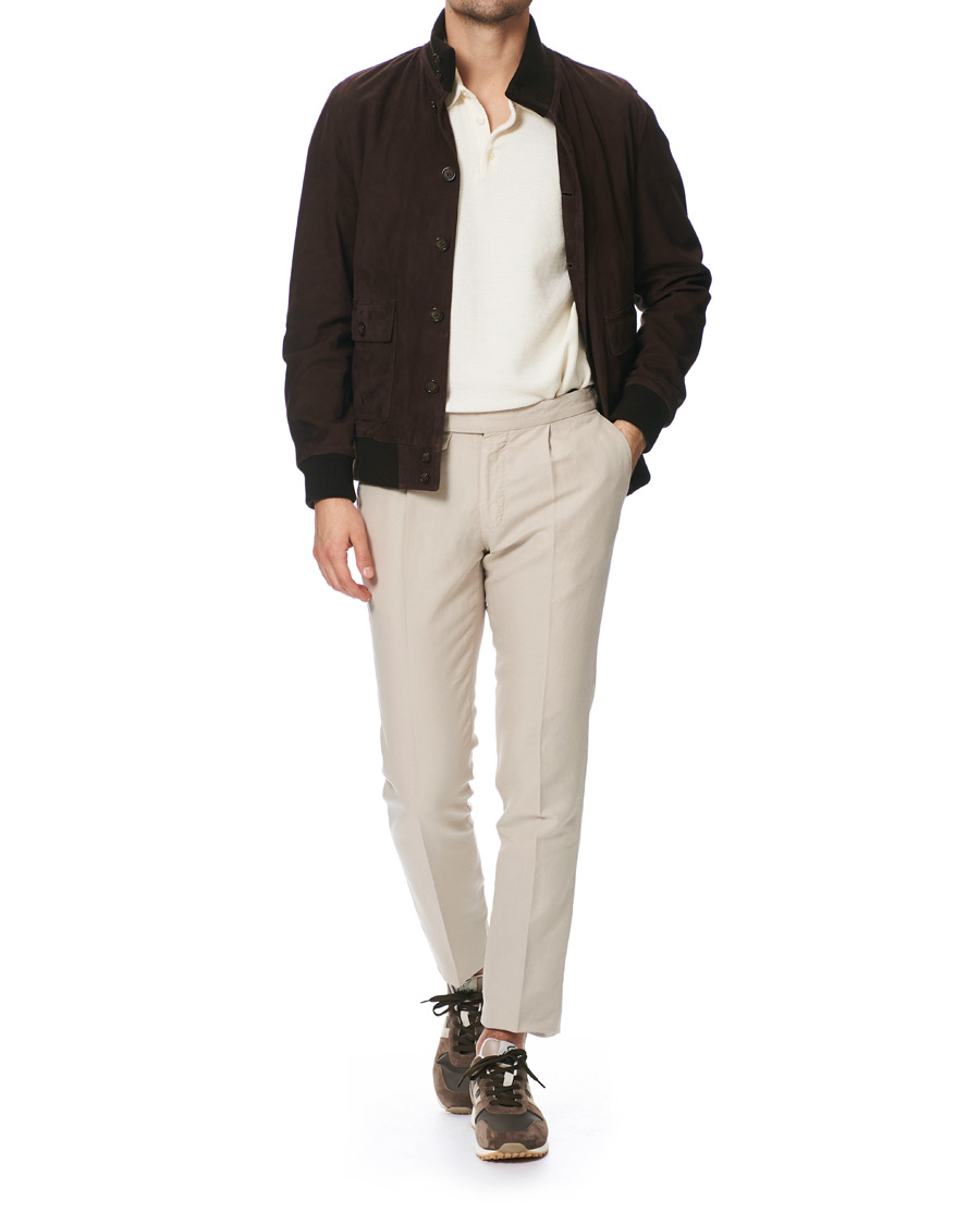 Mies | Housut | Incotex | Slim Fit Pleated Chinolino Trousers Beige