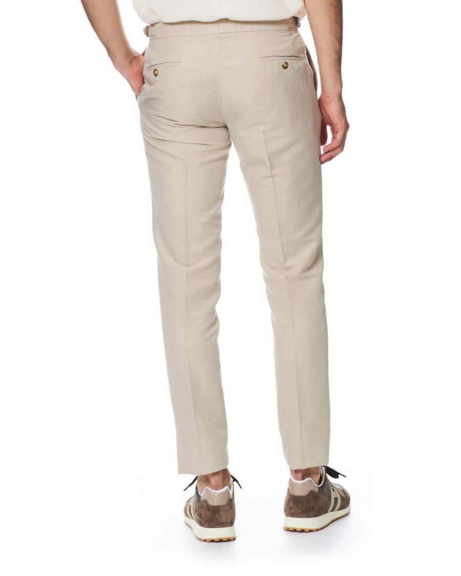 Mies | Housut | Incotex | Slim Fit Pleated Chinolino Trousers Beige
