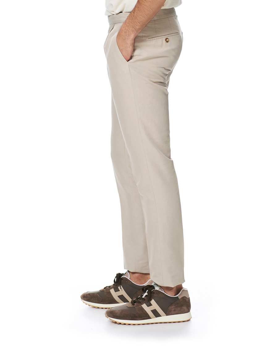 Mies | Housut | Incotex | Slim Fit Pleated Chinolino Trousers Beige