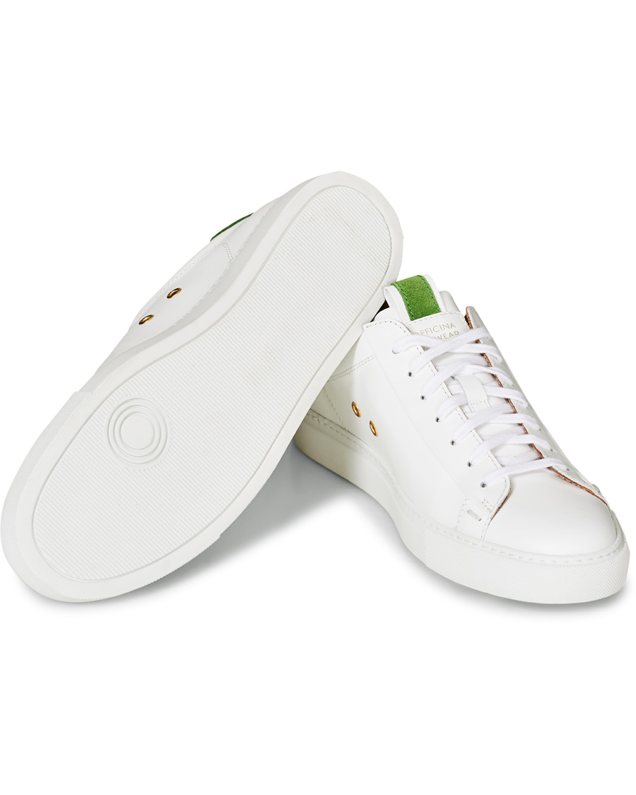 Mies | Slowear Officina Leather Sneaker White/Green | Slowear | Officina Leather Sneaker White/Green