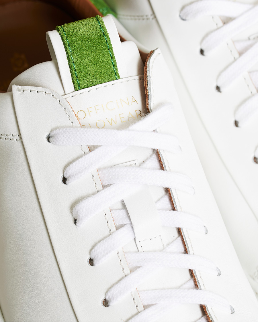 Mies | Slowear Officina Leather Sneaker White/Green | Slowear | Officina Leather Sneaker White/Green