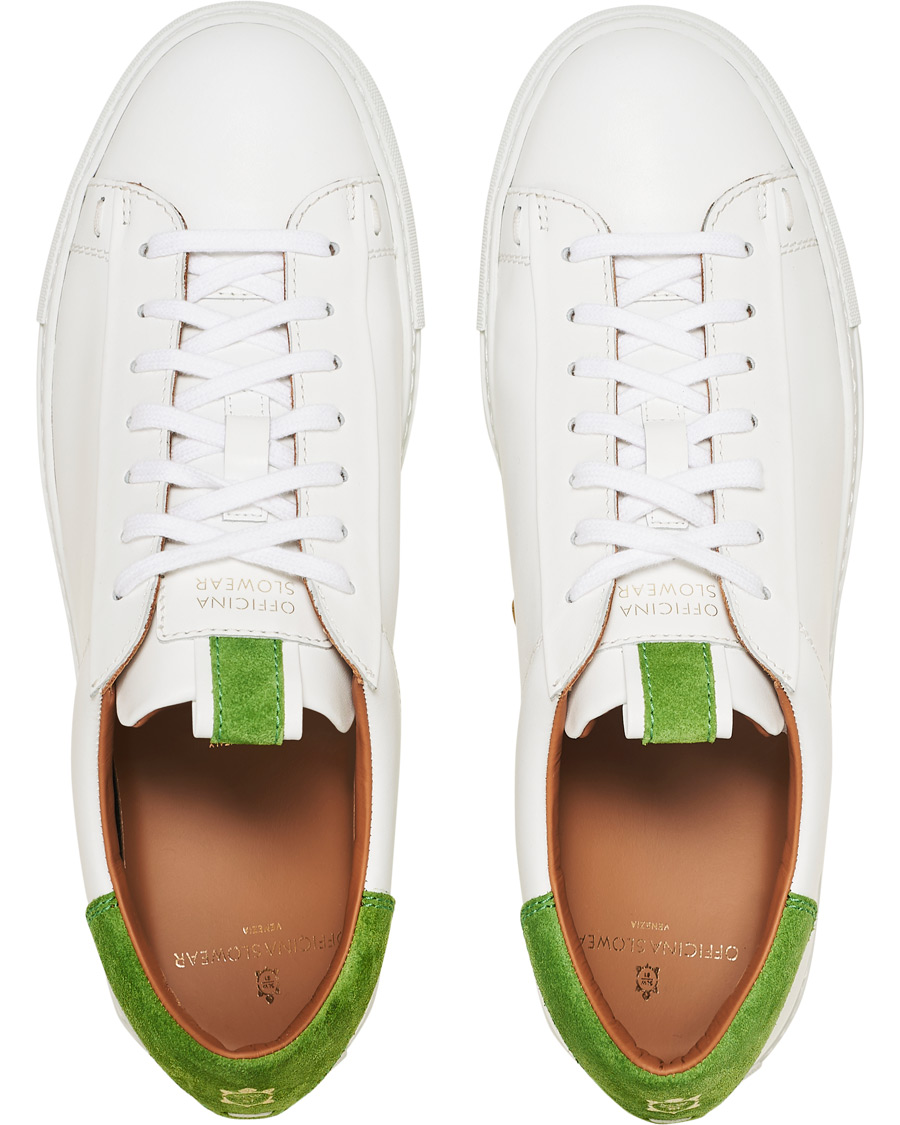 Mies | Slowear Officina Leather Sneaker White/Green | Slowear | Officina Leather Sneaker White/Green
