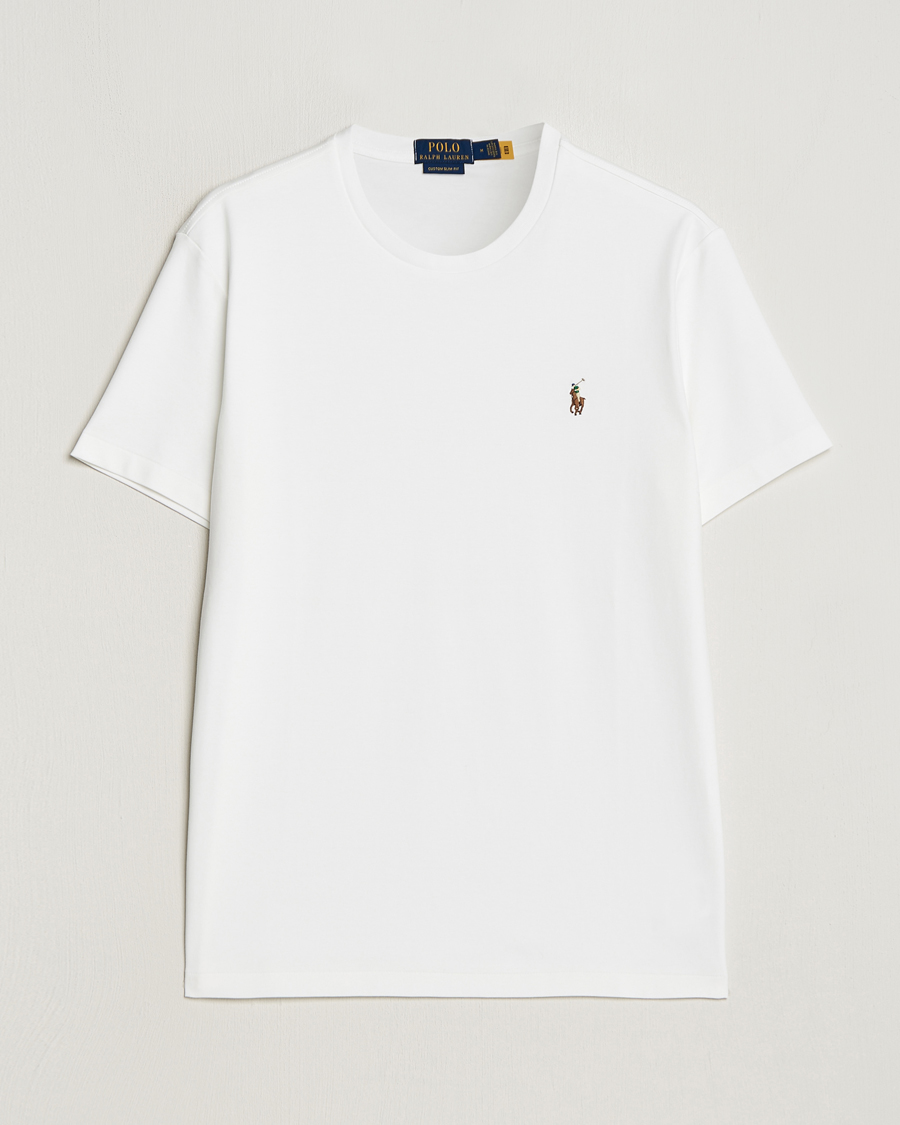 Mies | T-paidat | Polo Ralph Lauren | Luxury Pima Cotton Crew Neck T-Shirt White