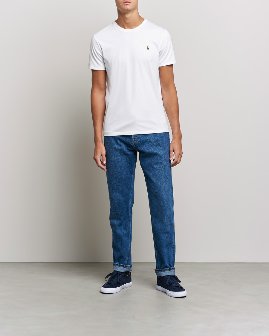 Mies | T-paidat | Polo Ralph Lauren | Luxury Pima Cotton Crew Neck T-Shirt White