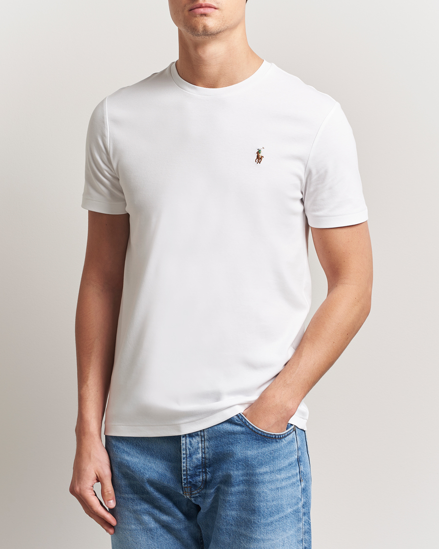 Mies | T-paidat | Polo Ralph Lauren | Luxury Pima Cotton Crew Neck T-Shirt White