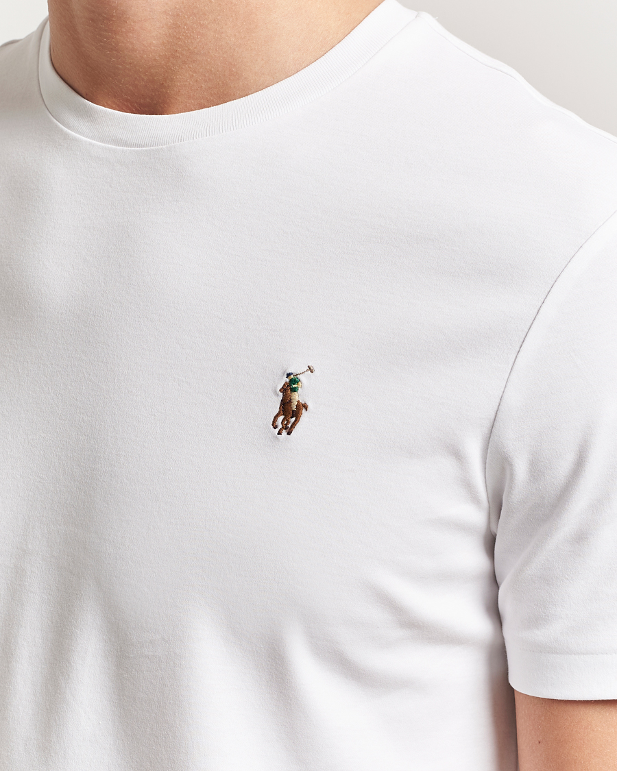 Mies | T-paidat | Polo Ralph Lauren | Luxury Pima Cotton Crew Neck T-Shirt White