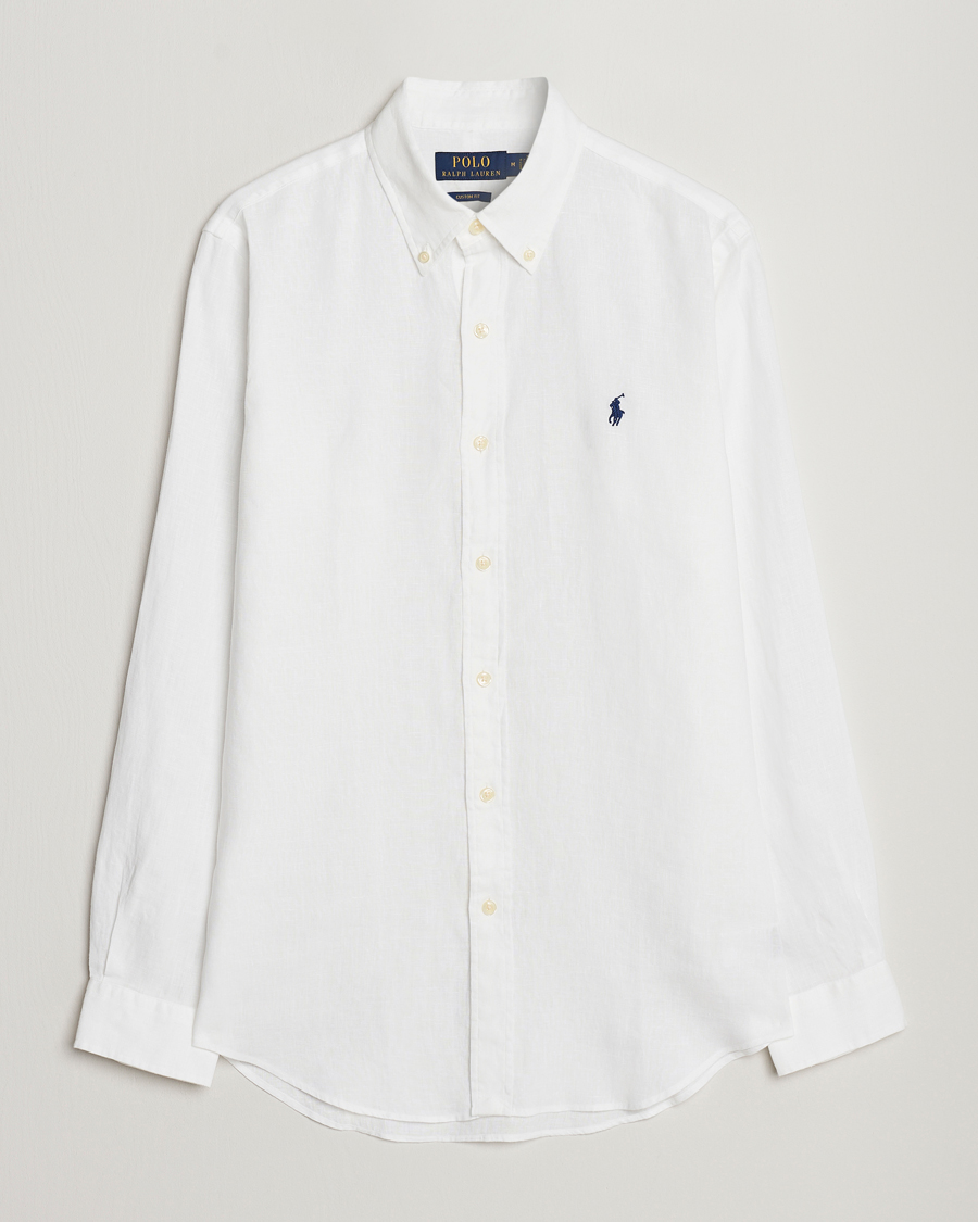 Mies | Kauluspaidat | Polo Ralph Lauren | Custom Fit Linen Button Down White