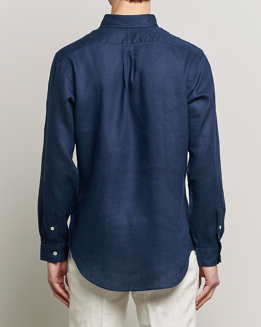 Mies | Kauluspaidat | Polo Ralph Lauren | Custom Fit Linen Button Down Newport Navy