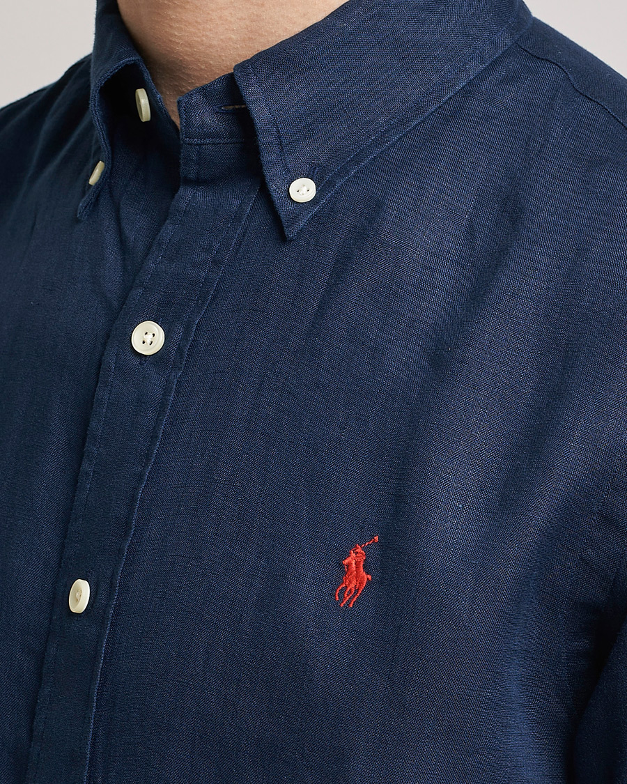 Mies | Kauluspaidat | Polo Ralph Lauren | Custom Fit Linen Button Down Newport Navy