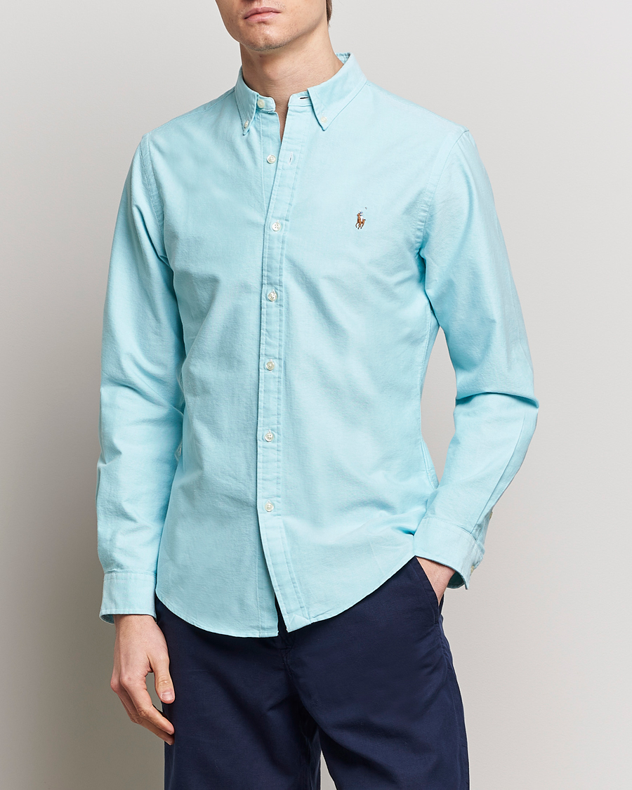 Mies | Kauluspaidat | Polo Ralph Lauren | Slim Fit Oxford Button Down Shirt Aegean Blue