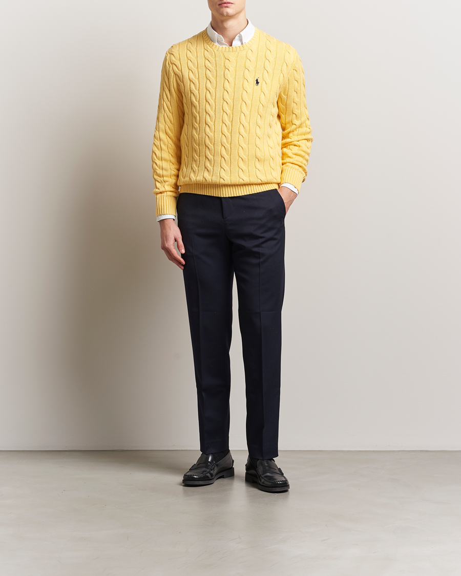 Mies | Puserot | Polo Ralph Lauren | Cotton Cable Pullover Fall Yellow