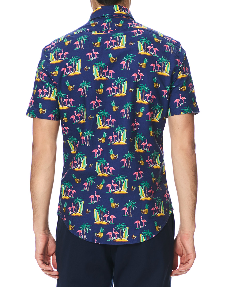 Mies | Kauluspaidat | Polo Ralph Lauren | Slim Fit Printed Short Sleeve Shirt Coconut Flamingo