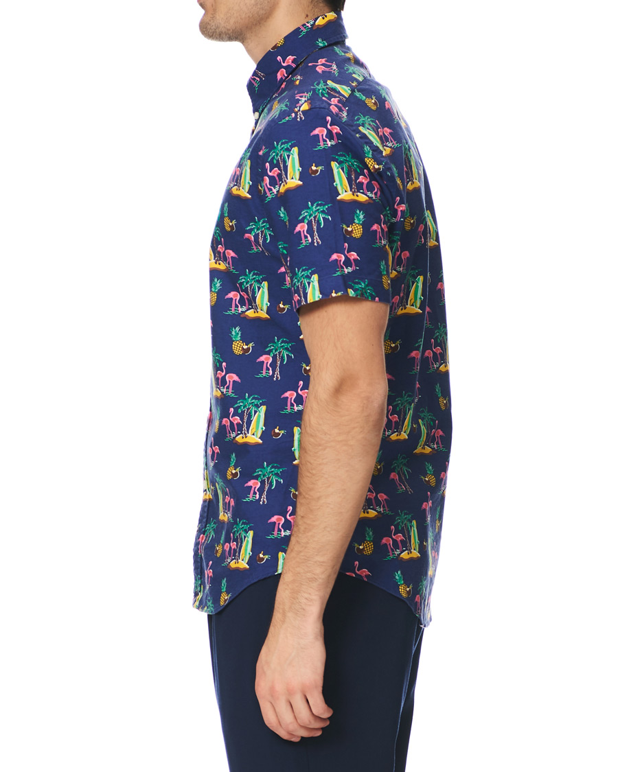 Mies | Kauluspaidat | Polo Ralph Lauren | Slim Fit Printed Short Sleeve Shirt Coconut Flamingo