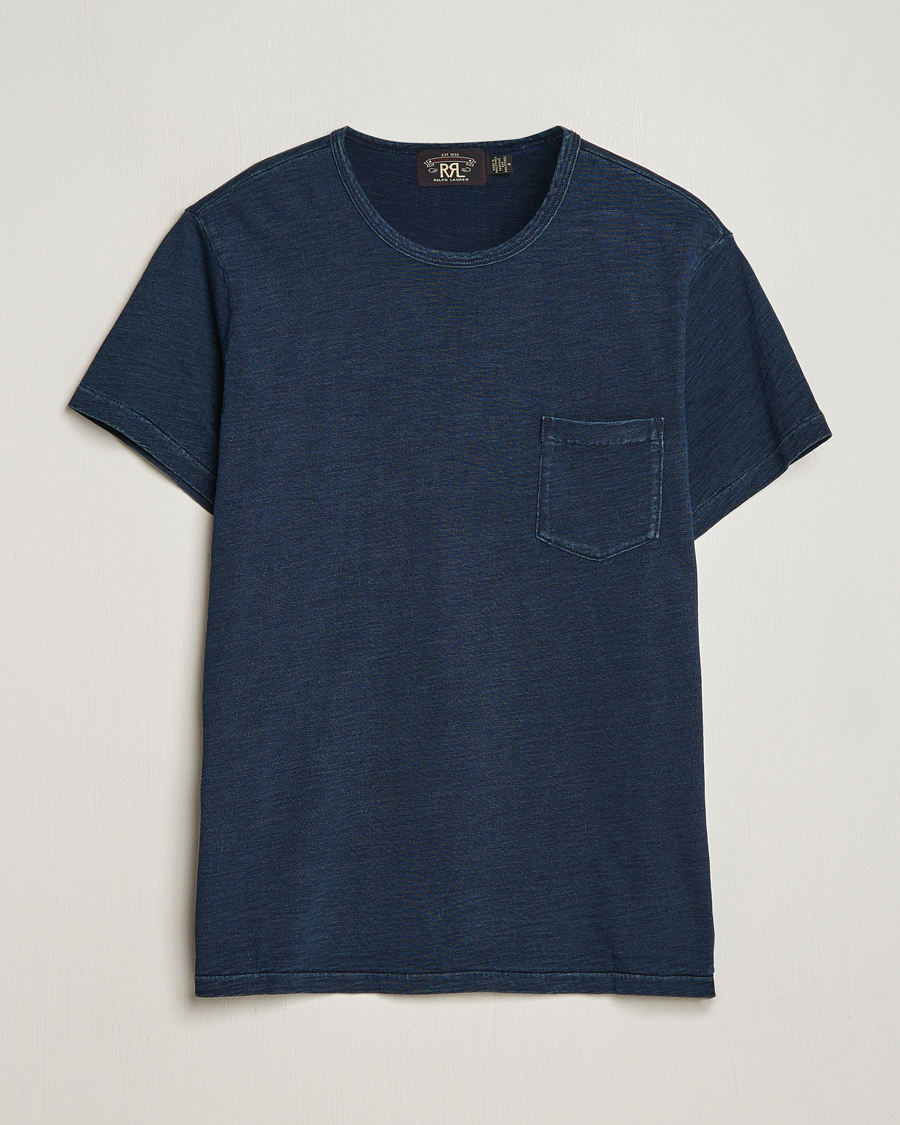 Mies | T-paidat | RRL | Short Sleeve Pocket Tee Rinsed Indigo