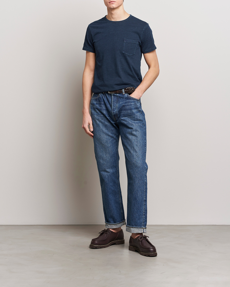 Mies | T-paidat | RRL | Short Sleeve Pocket Tee Rinsed Indigo