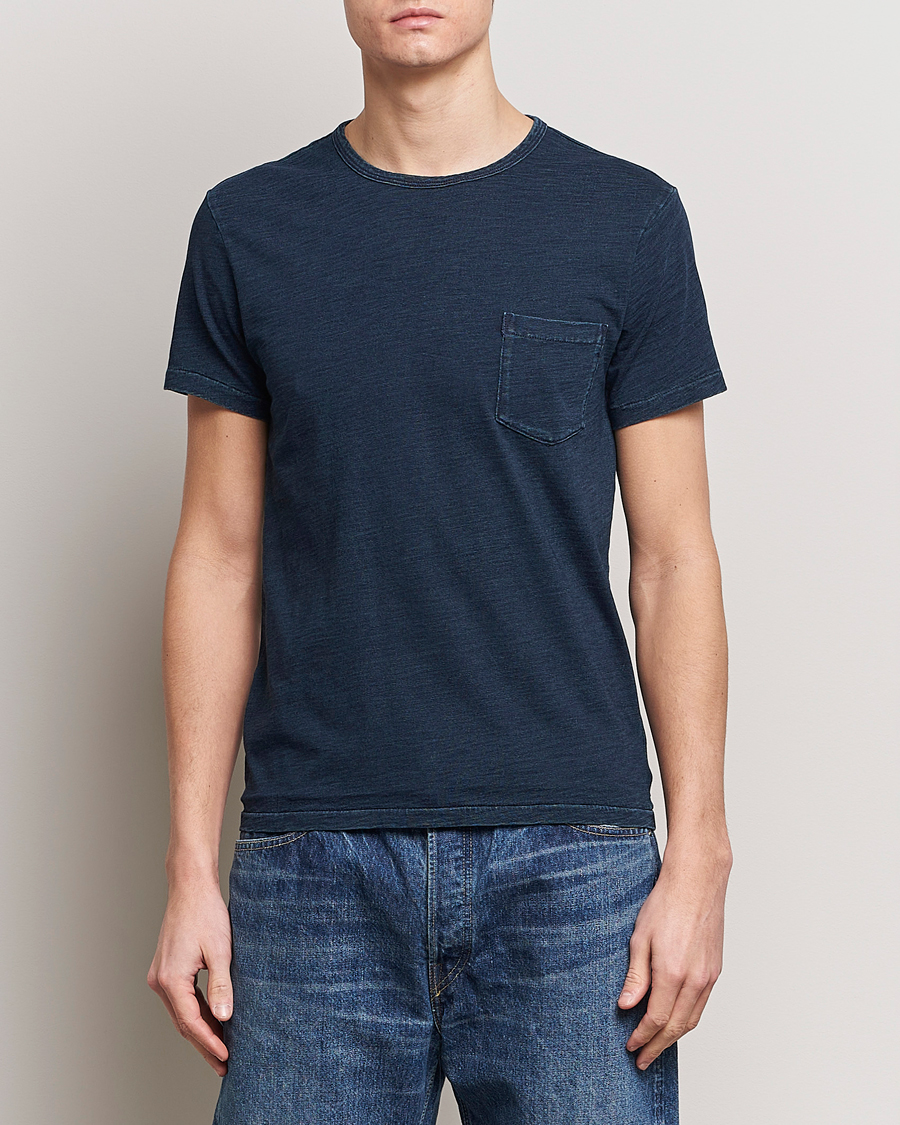 Mies | T-paidat | RRL | Short Sleeve Pocket Tee Rinsed Indigo