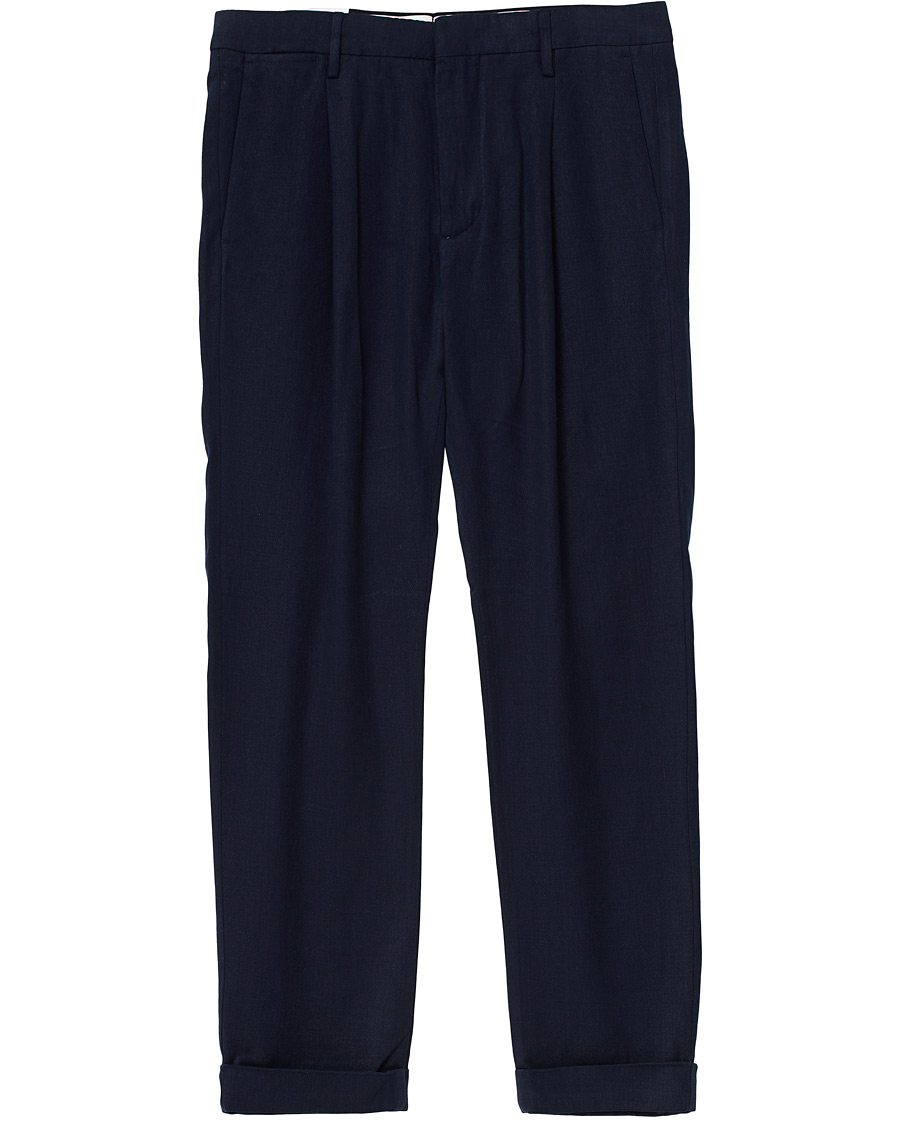 Mies | Housut | NN07 | Codo Pleated Turn Up Trousers Navy