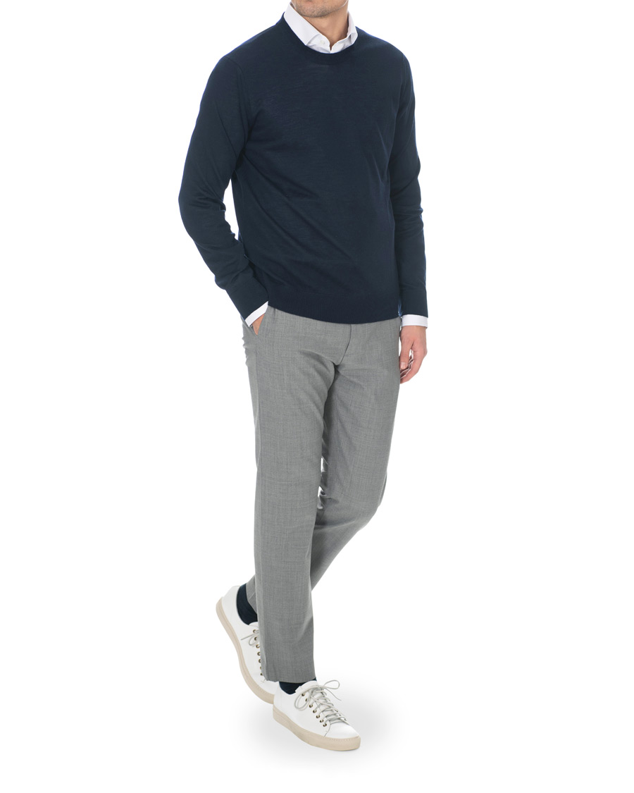 Mies | Housut | NN07 | Theo Wool Trousers Grey Melange