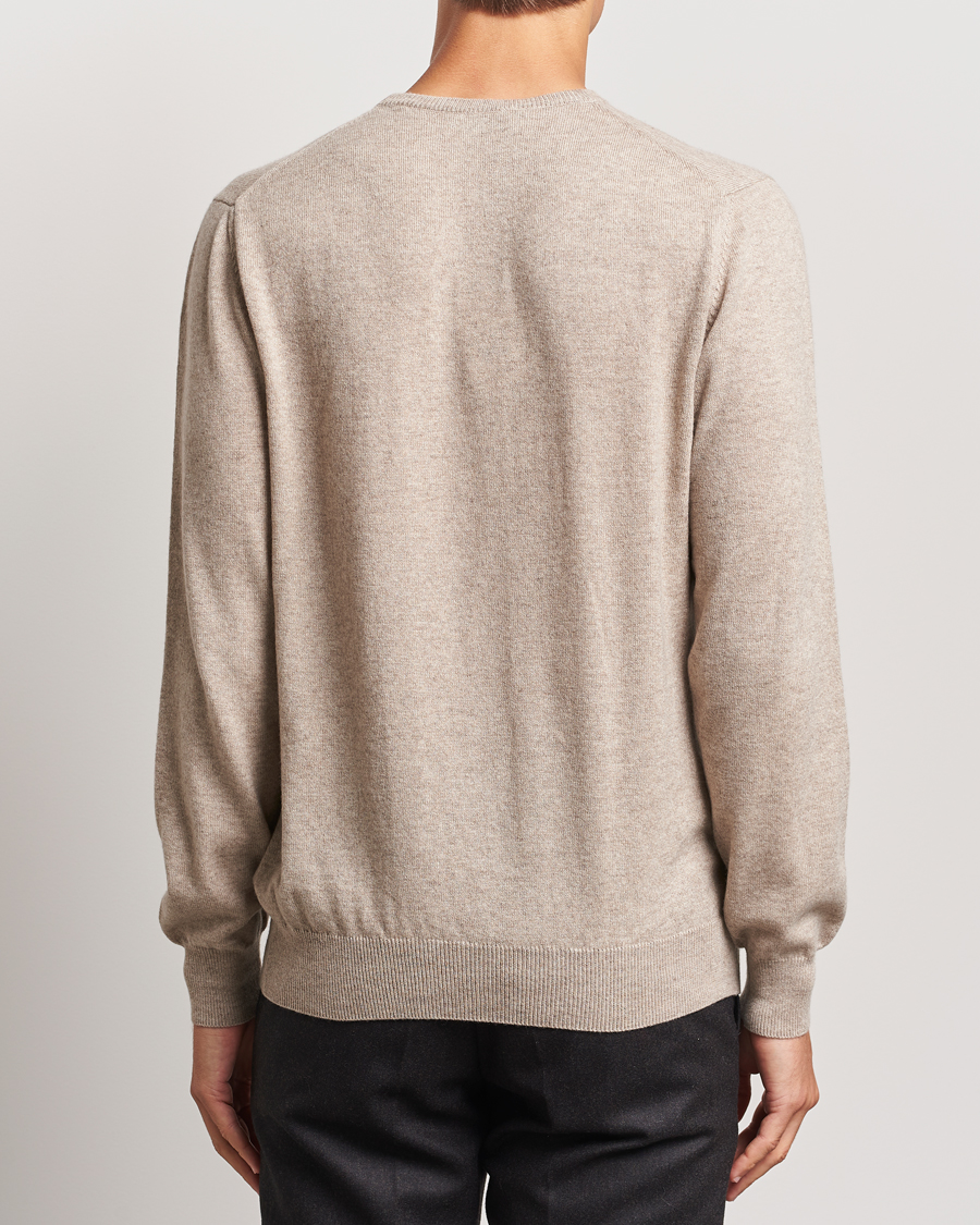 Mies | Puserot | Piacenza Cashmere | Cashmere Crew Neck Sweater Beige