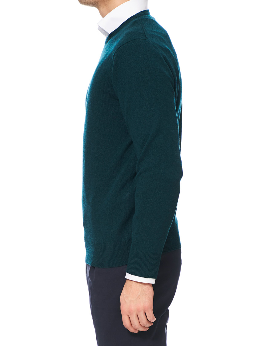 Mies | Puserot | Piacenza Cashmere | Cashmere Crew Neck Sweater Racing Green