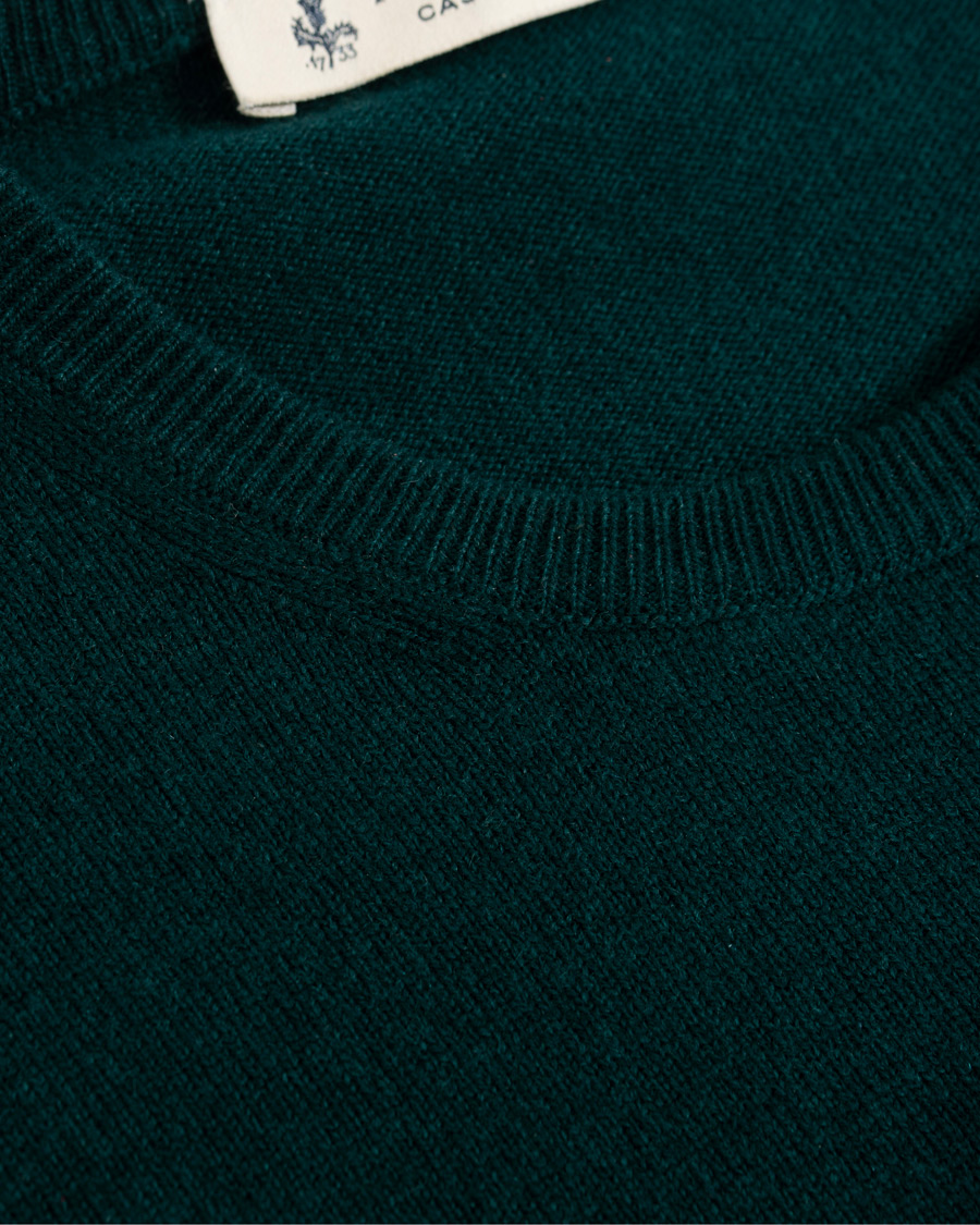 Mies | Puserot | Piacenza Cashmere | Cashmere Crew Neck Sweater Racing Green