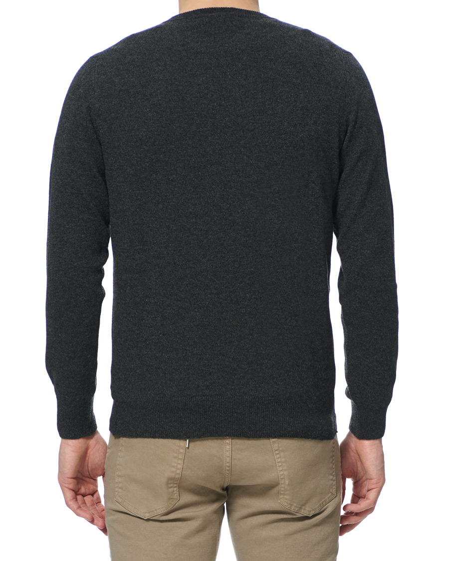 Mies | Puserot | Piacenza Cashmere | Cashmere Crew Neck Sweater Charcoal