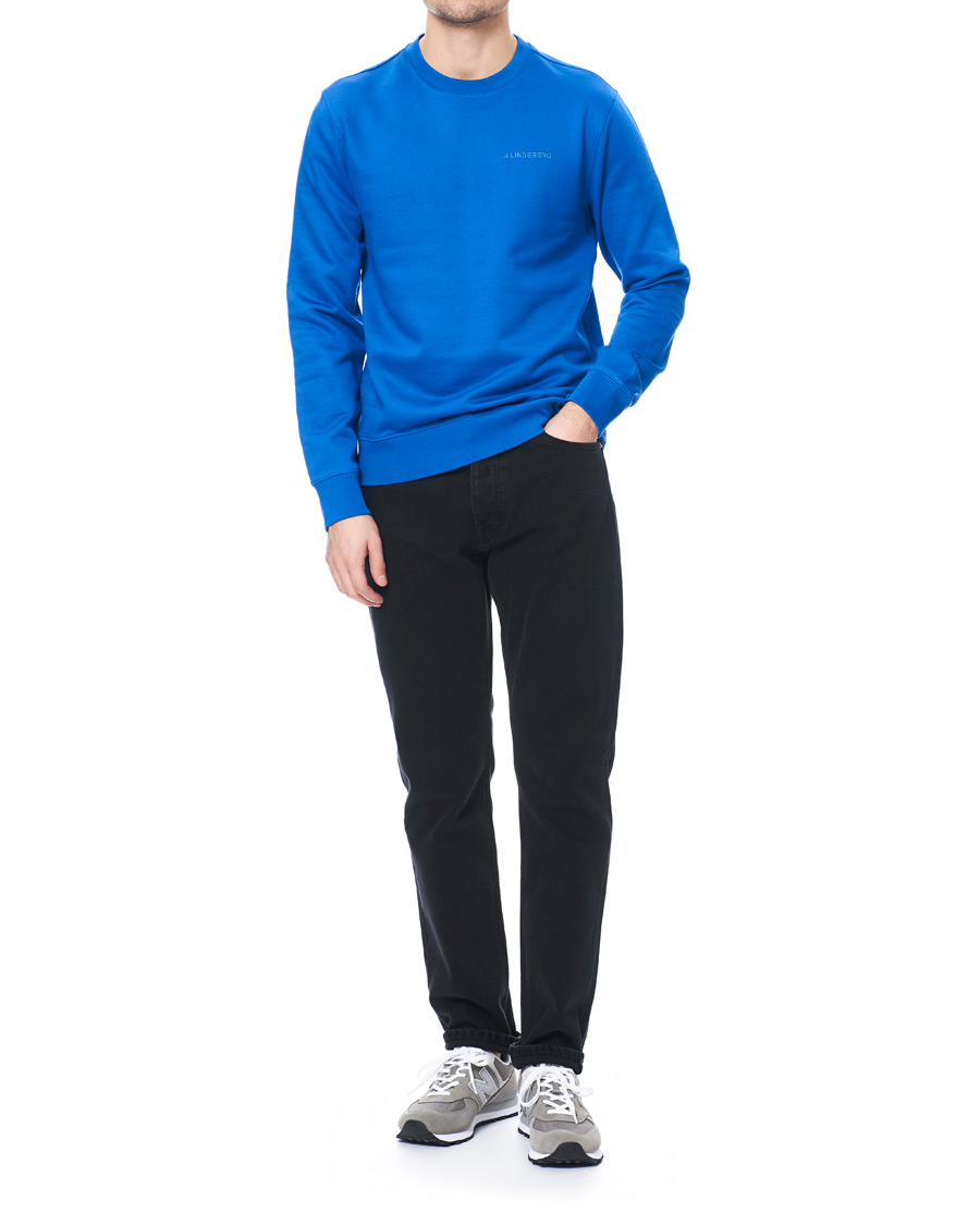 Mies | Puserot | J.Lindeberg | Throw Crew Neck Sweatshirt Yale Blue