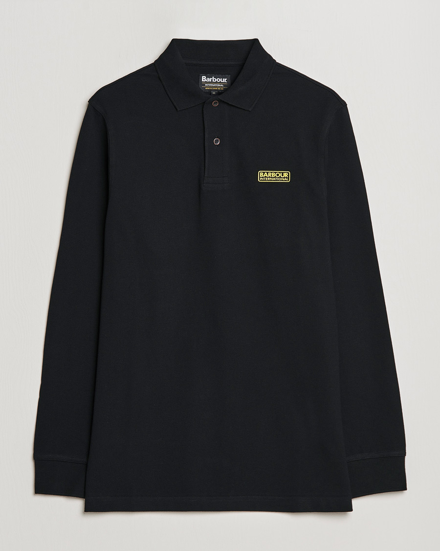 Mies | Puserot | Barbour International | Essential Long Sleeve Polo Black