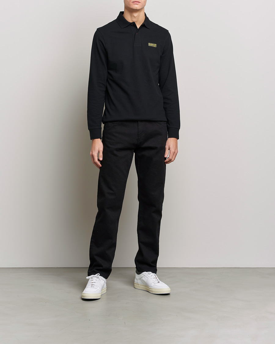 Mies | Puserot | Barbour International | Essential Long Sleeve Polo Black